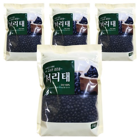 월드그린 고소한 검은콩 서리태, 1kg, 4개