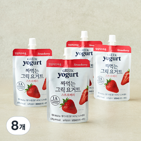 [로켓프레시] 술골 임실치즈마을 짜먹는 그릭 요거트 딸기, 120g, 8개, 1개입