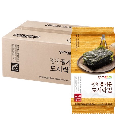 곰곰 광천 들기름 도시락김, 4g, 32개