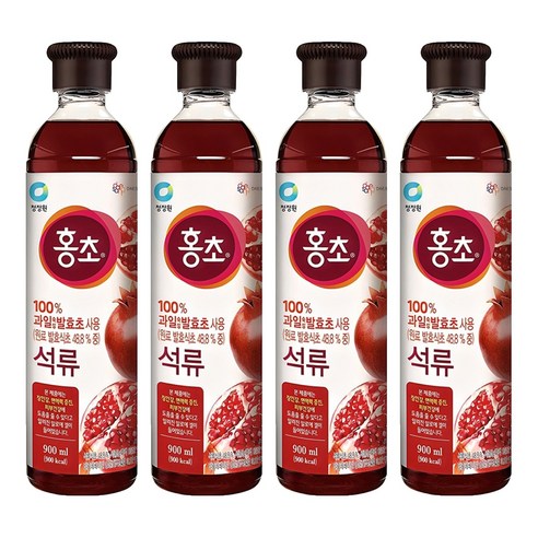 홍초 음용식초 석류, 900ml, 4개