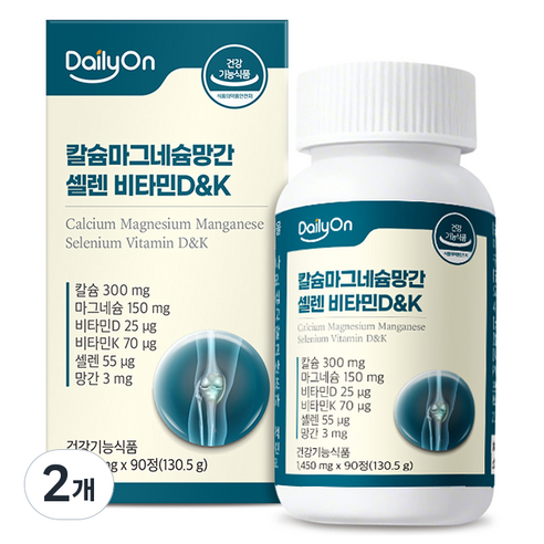 데일리온 칼슘마그네슘망간 셀렌 비타민D & K 130.5g, 90정, 2개