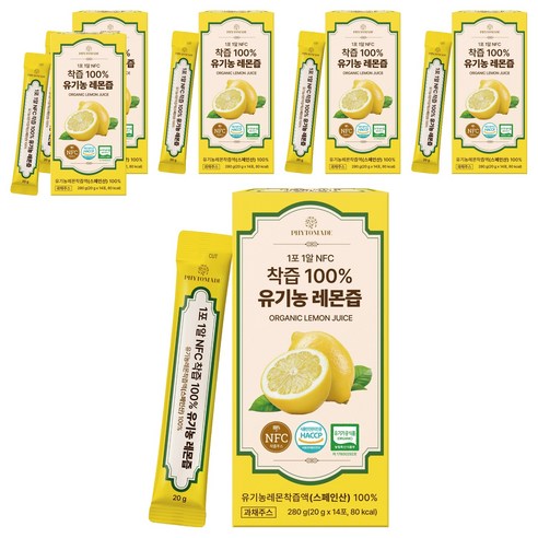 파이토메이드 1포 1알 NFC 착즙 유기농 레몬즙 14p, 6개, 280g