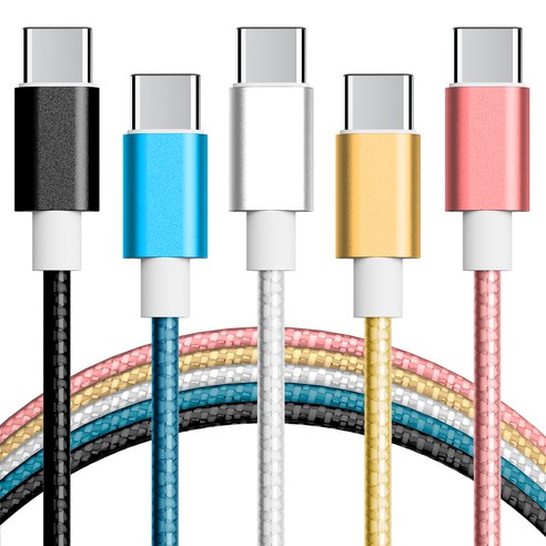 구스페리 C타입 to USB 고속충전 케이블, 2m, 혼합색상, 5개