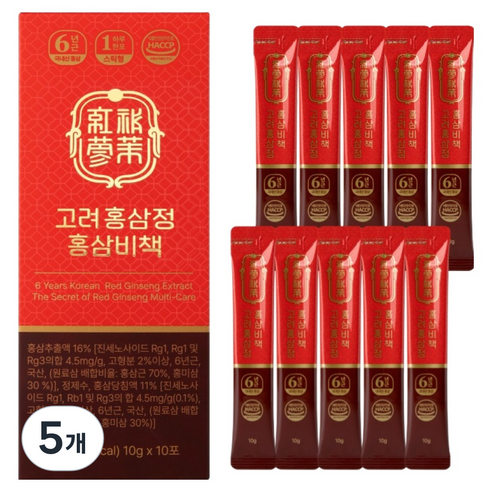 고려홍삼정 홍삼비책 10p, 5개, 100g