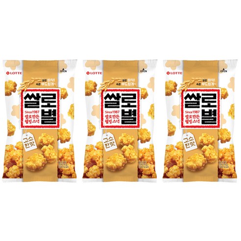 롯데웰푸드 쌀로별 고소한맛, 78g, 3개