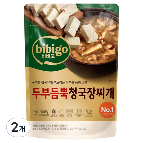 비비고 두부듬뿍 청국장찌개, 460g, 2개