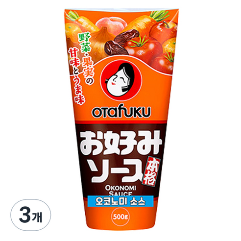 오타후쿠 오코노미 소스, 500g, 3개