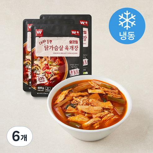 [로켓프레시] 외갓집 대파 듬뿍 닭가슴살 육개장 (냉동), 600g, 6개