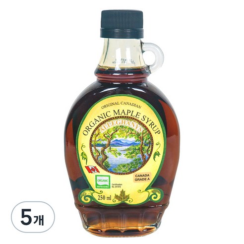 알레가니 유기농 메이플시럽, 250ml, 5개