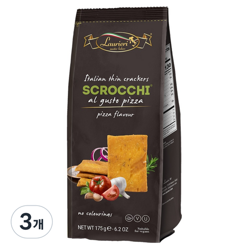 라우리에리마스터베이커스 스크로키 피자맛 크래커, 175g, 3개