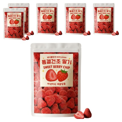 비니플랑센 동결건조 딸기스윗베리칩, 110g, 6개
