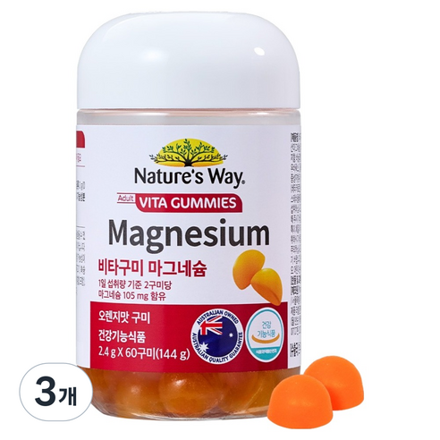 네이처스웨이 비타구미 마그네슘 오렌지맛, 60정, 3개