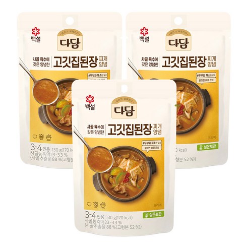다담 고깃집 된장찌개 양념, 130g, 3개