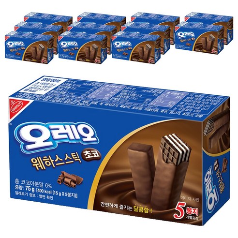 오레오 웨하스 스틱 초코, 75g, 12개