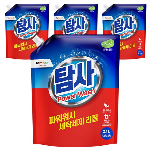 탐사 파워워시 세탁세제, 2.1L, 4개