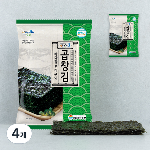 완도건강해 바다향 조미구이 곱창김 5p, 18g, 4개