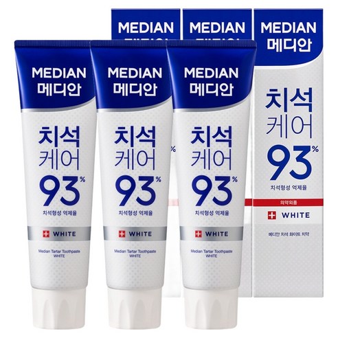 메디안 국내 제조 치석케어 화이트 치약, 120g, 3개