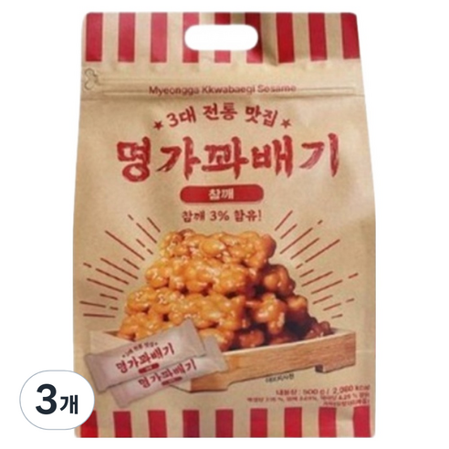 명가꽈배기 참깨 오리지널, 500g, 3개