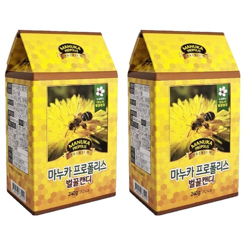 마누카 프로폴리스 벌꿀캔디, 240g, 2개