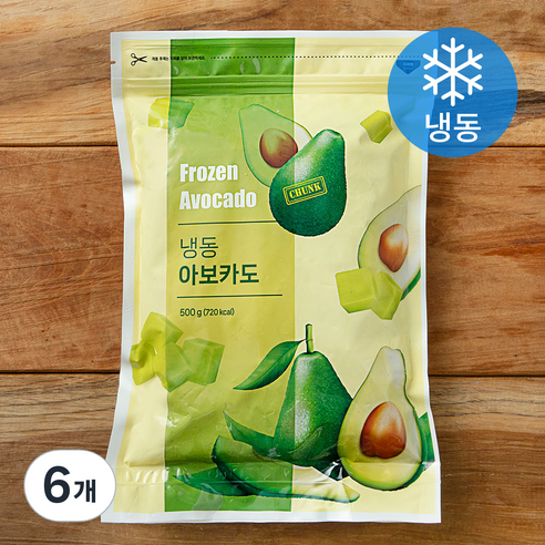 [로켓프레시] 아보카도 (냉동), 6개, 500g
