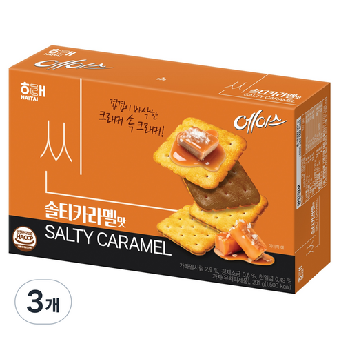 해태에이스 씬 솔티카라멜, 291g, 3개