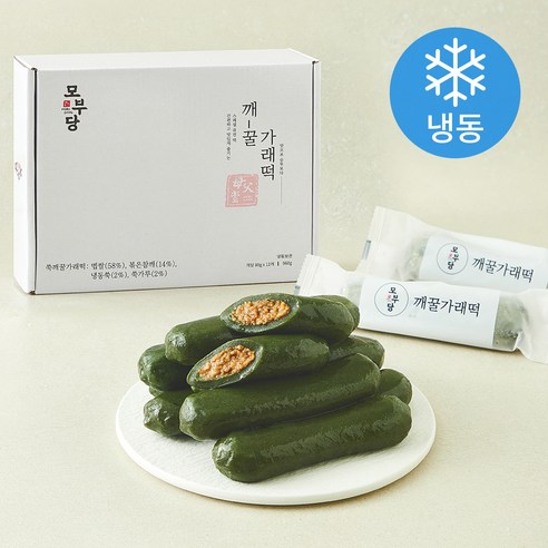 [로켓프레시] 모부당 쑥 깨 꿀 가래떡 (냉동), 80g, 1개, 12개입