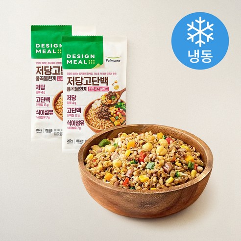 [로켓프레시] 디자인밀 저당 고단백 통곡물한끼 타코시즈닝비프 (냉동), 200g, 2개