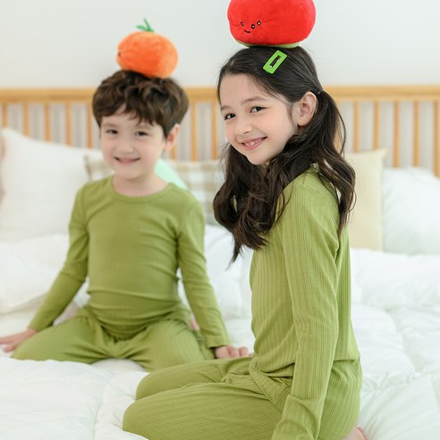 보누맘 아동용 슬림웜 모달 골지 실내복 상하의 세트
