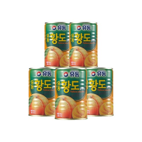 [SH유통]유동 황도 복숭아 과일 캔 통조림 400g 5개, 400g, 5개