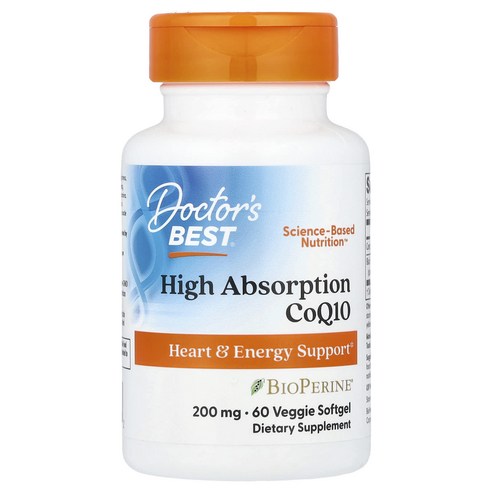 Doctor's Best 고흡수 CoQ10 200mg 베지 캡, 60정, 1개