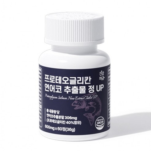 건강머금 프로테오글리칸 연어코 연골 추출물 정 600mg 60정 x 2개 (120정)