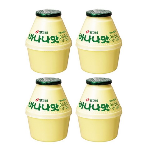 빙그레 바나나맛 우유, 바나나우유, 4개, 240ml