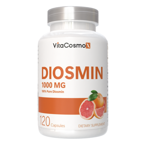 VitaCosmoX 디오스민 시트러스 콤플렉스 베인 서포트 바이오플라보노이드 과일 추출물 1000mg Best Diosmin 1000mg