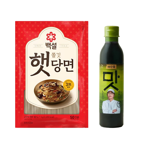 (꾸리미) 백설 햇당면 1kg+최강록레시피를담은 맛간장소스 450ml, 1세트, 1kg