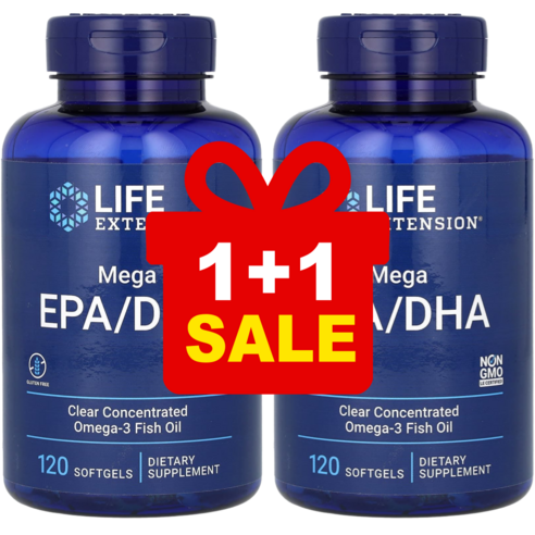 라이프익스텐션 Mega EPA/DHA 소프트젤 120정, 2개, 120정