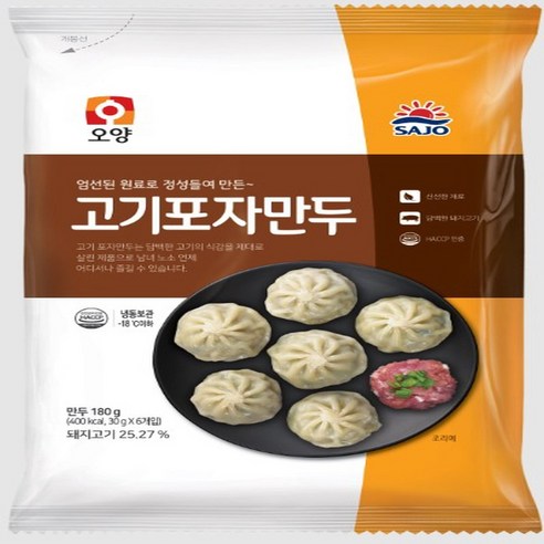 ~JY~ 사조오양 고기 포자만두 180g (냉동) (PC방 간식 야식 전자레인지 간편조리), 1개