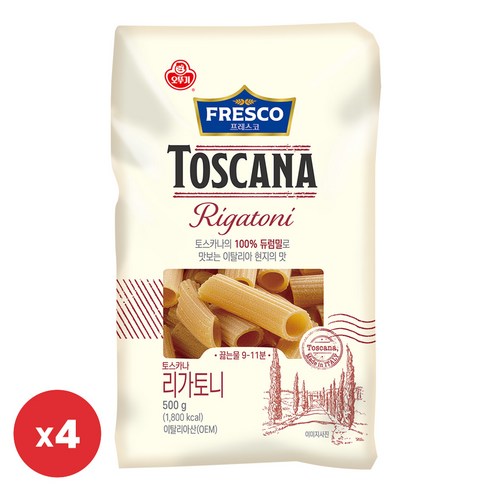 오뚜기 프레스코 토스카나 리가토니 500g 4개, 500g, 4개