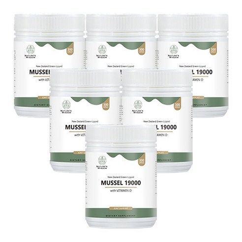 뉴질랜드 네이처스위즈덤 초록입홍합 19000mg, 6개, 300정