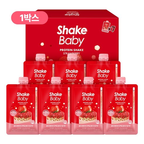 쉐이크베이비 단백질 쉐이크 딸기맛 파우치, 45g, 7개