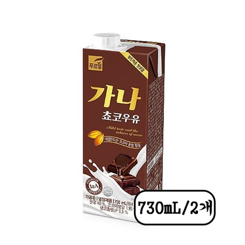 푸르밀 가나 초코우유 730ml 2개