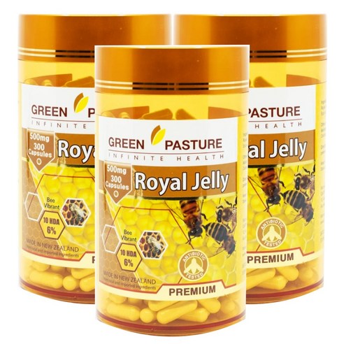 그린패스쳐(Green Pasture) 그린파스쳐 로얄젤리 10DHA 6% 300캡슐 X 3개