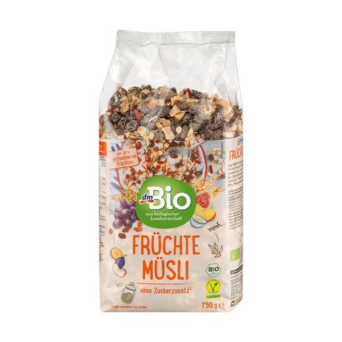 독일 dm Bio 뮤즐리 과일 750g