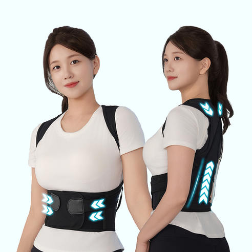 자세교정밴드 어깨교정기 바른자세 거북목 라운드숄더 굽은등펴기 허리 교정기 보호대, 1개