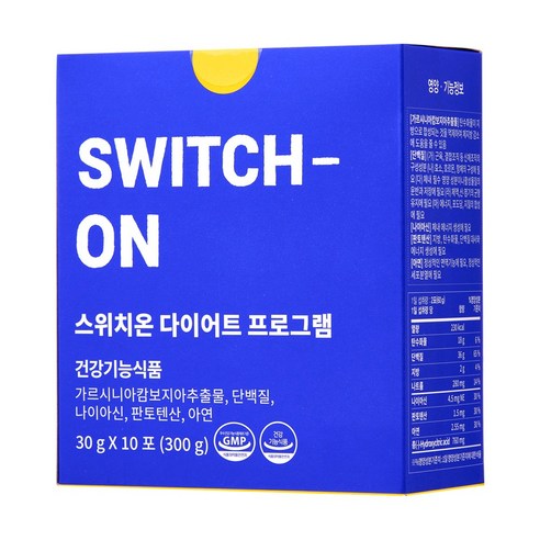 스위치온 다이어트 프로그램 30gx10포 프로틴 쉐이크 분리유청단백질 분말 파우더, 300g, 1개, 본품