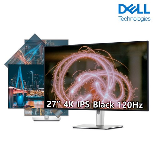 1인 가구 장기 사용 모니터 트렌드 델 684.7mm 4K UHD 울트라샤프 USB C 허브 모니터 블랙 IPS, 68cm, DELL_U2725QE