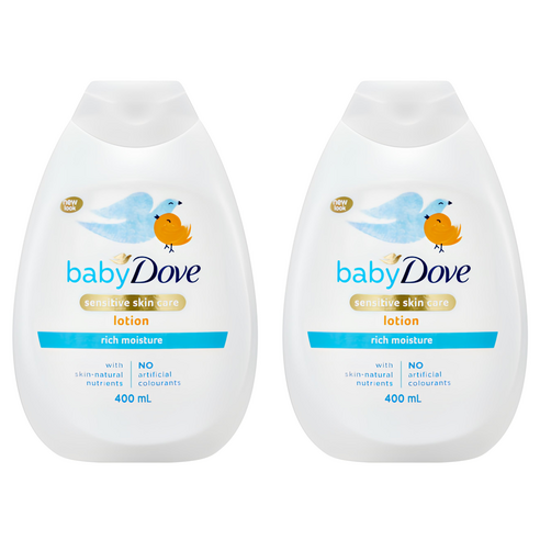 베이비도브 리치 모이스처 유아 바디로션, 400ml, 2개