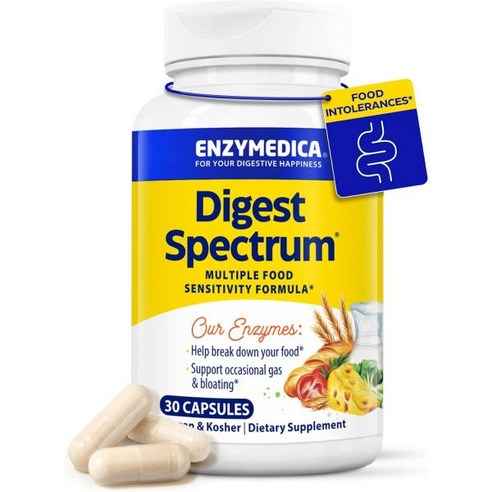 엔자이메디카 다이제스트 스펙트럼 멀티플 푸드 인톨러런스 30정 Enzymedica Digest Spectrum 30 Count 3853312