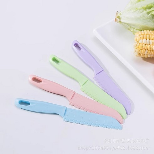 미즈코스 무독성 어린이 안전칼 유아 칼 아동 소꿉놀이 아동칼, 4개, 라이트그린
