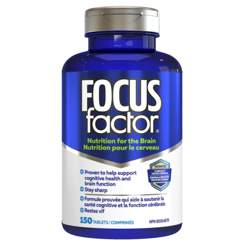 Focus Factor 캐나다 포커스팩터 집중력 기억력 두뇌 메모리, 1병, 150정