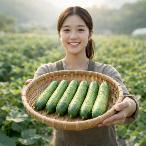 요슐라 백다다기 오이 특품 국내산 신선 채소 아삭한 식감 가정용 대용량, 1세트, 2kg